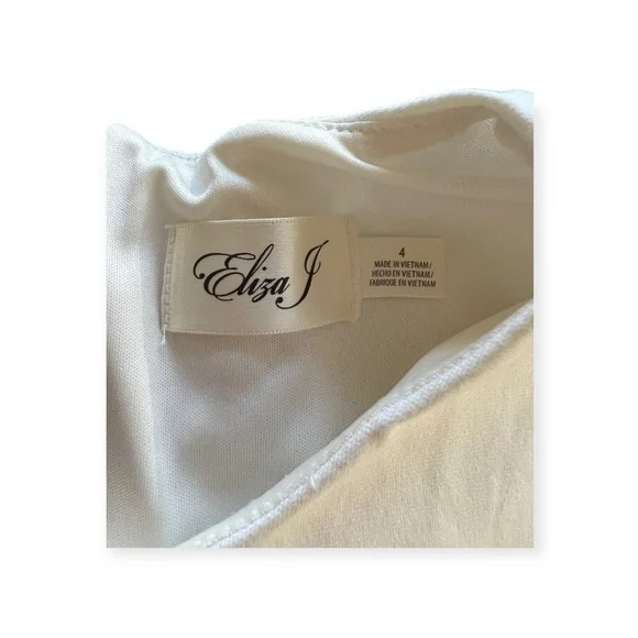 Eliza J Dress short sleeve mini white Size 4 small mod style - Picture 8 of 8